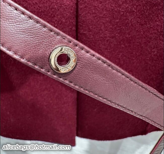 Buy Promotional Loro Piana Cashmere Cape with Sheepskin Belt L101718 Burgundy 2024