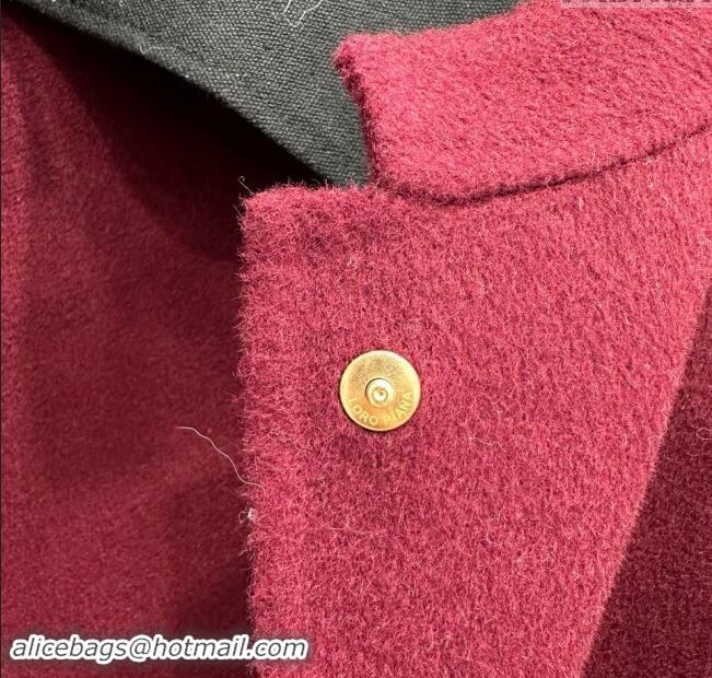 Buy Promotional Loro Piana Cashmere Cape with Sheepskin Belt L101718 Burgundy 2024