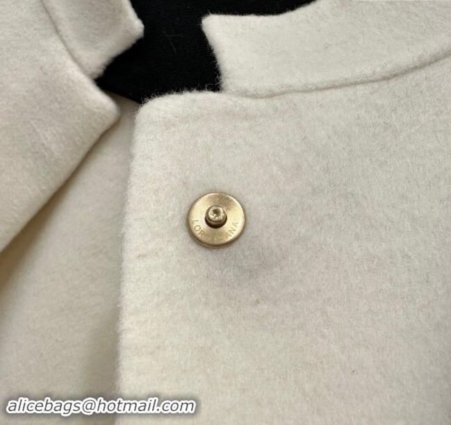 Top Quality Loro Piana Cashmere Cape with Sheepskin Belt L101719 White 2024