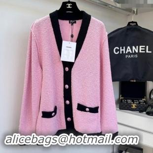 ​Top Design Chanel Wool Cardigan with Belt CH101747 Pink 2024