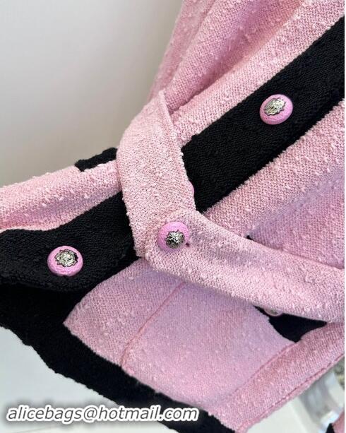 ​Top Design Chanel Wool Cardigan with Belt CH101747 Pink 2024