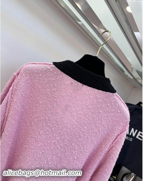 ​Top Design Chanel Wool Cardigan with Belt CH101747 Pink 2024