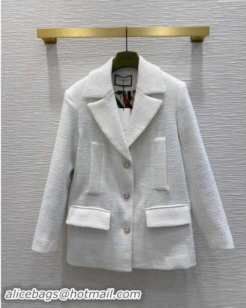 Well Crafted Gucci Tweed Jacket G101803 White 2024