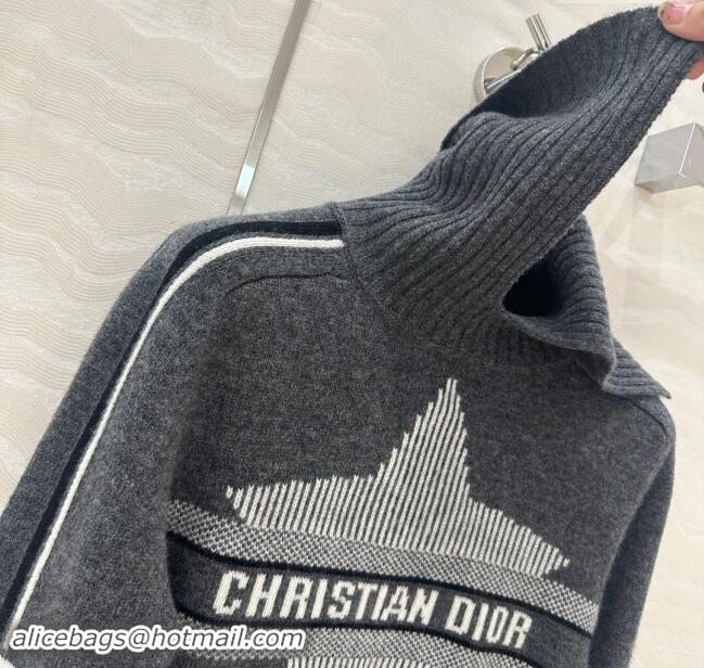 Well Crafted Dior Wool & Cashmere DiorAlps Mock Neck Sweater D101807 Gray 2024