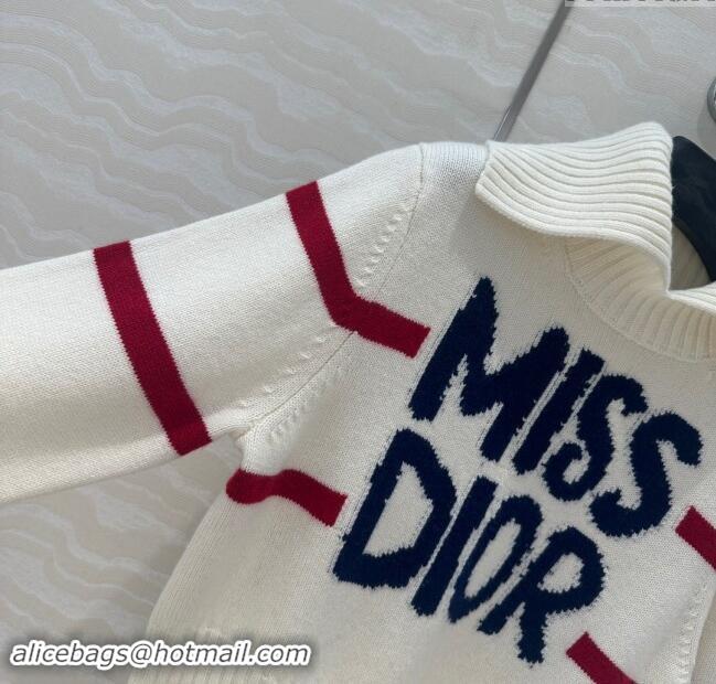 Well Crafted Dior Wool & Cashmere DiorAlps Mock Neck Sweater D101808 White 2024