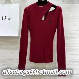 ​Top Grade Dior Miss Dior Knit Sweater D101810 Burgundy 2024