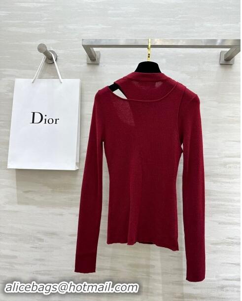 ​Top Grade Dior Miss Dior Knit Sweater D101810 Burgundy 2024