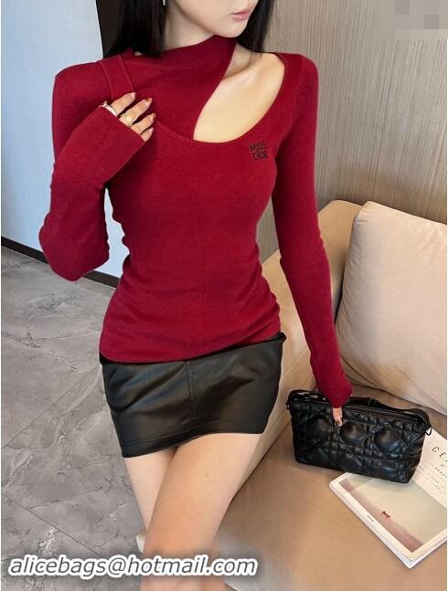 ​Top Grade Dior Miss Dior Knit Sweater D101810 Burgundy 2024