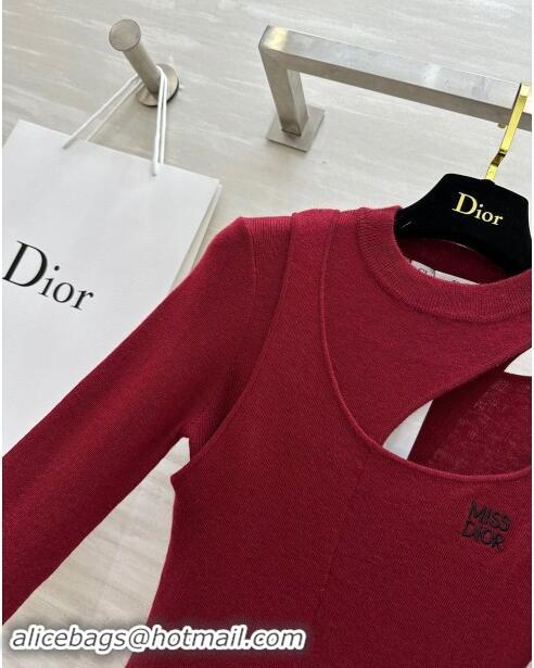 ​Top Grade Dior Miss Dior Knit Sweater D101810 Burgundy 2024