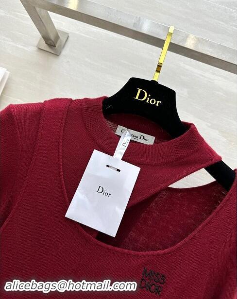 ​Top Grade Dior Miss Dior Knit Sweater D101810 Burgundy 2024