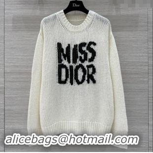 ​Well Crafted Dior Miss Dior Cashmere & Silk Long Sweater CH101813 White 2024