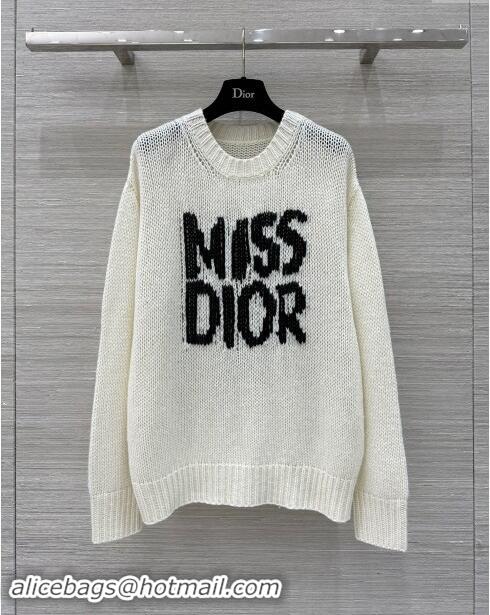 ​Well Crafted Dior Miss Dior Cashmere & Silk Long Sweater CH101813 White 2024