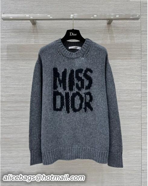 Grade Quality Dior Miss Dior Cashmere & Silk Long Sweater CH101814 Gray 2024