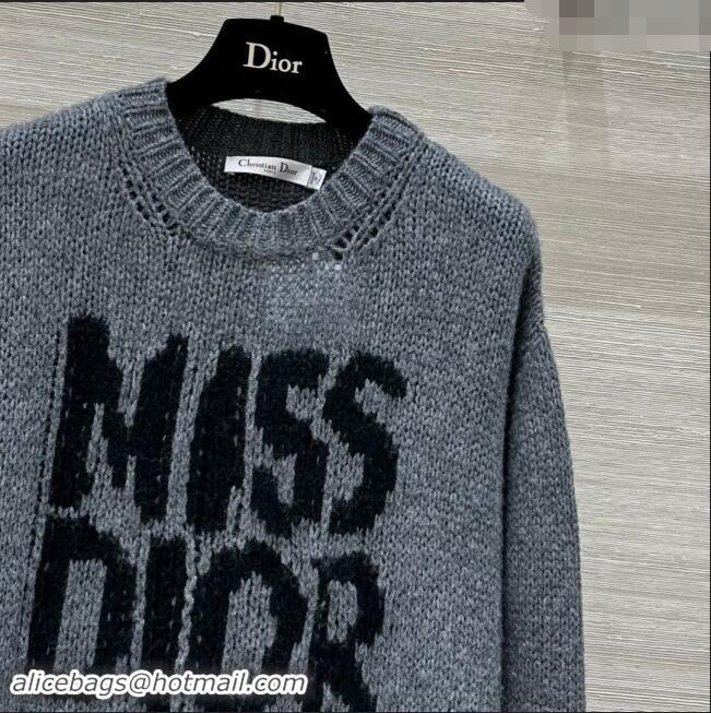 Grade Quality Dior Miss Dior Cashmere & Silk Long Sweater CH101814 Gray 2024