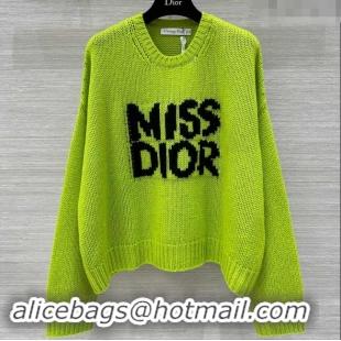 Best Price Dior Miss Dior Cashmere & Silk Oversized Sweater CH101815 Green 2024