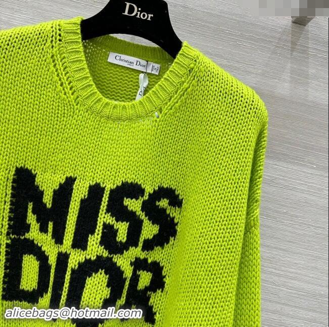 Best Price Dior Miss Dior Cashmere & Silk Oversized Sweater CH101815 Green 2024