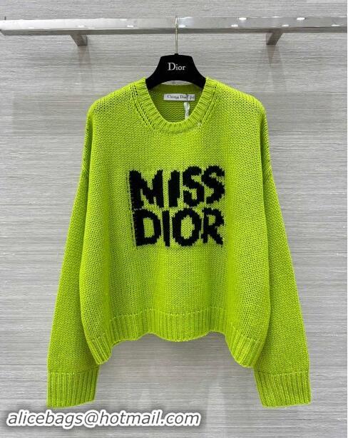 Best Price Dior Miss Dior Cashmere & Silk Oversized Sweater CH101815 Green 2024