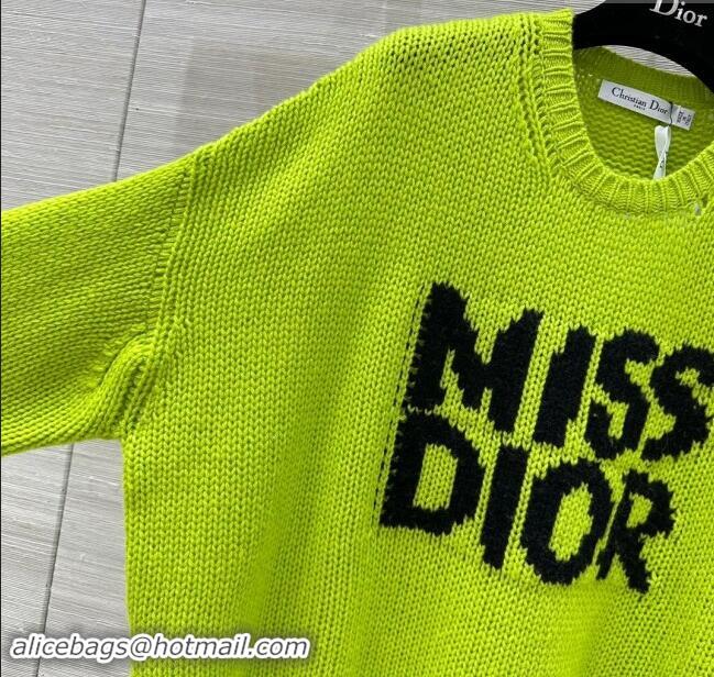 Best Price Dior Miss Dior Cashmere & Silk Oversized Sweater CH101815 Green 2024