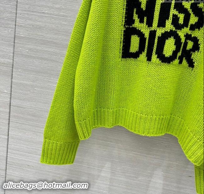 Best Price Dior Miss Dior Cashmere & Silk Oversized Sweater CH101815 Green 2024