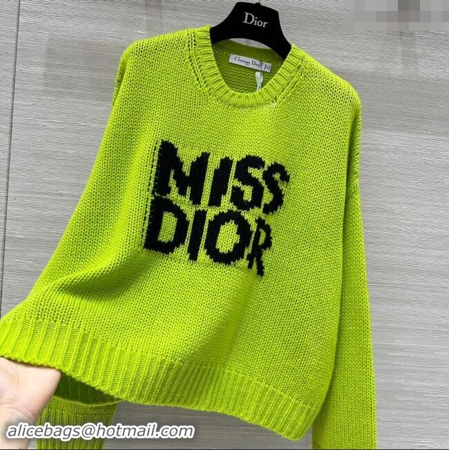 Best Price Dior Miss Dior Cashmere & Silk Oversized Sweater CH101815 Green 2024