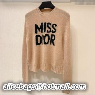 Well Crafted Dior Miss Dior Cashmere & Silk Sweater CH101816 Pale Pink 2024