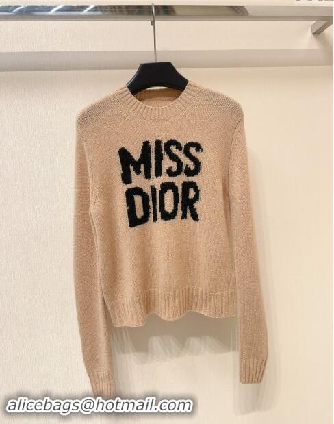 Well Crafted Dior Miss Dior Cashmere & Silk Sweater CH101816 Pale Pink 2024