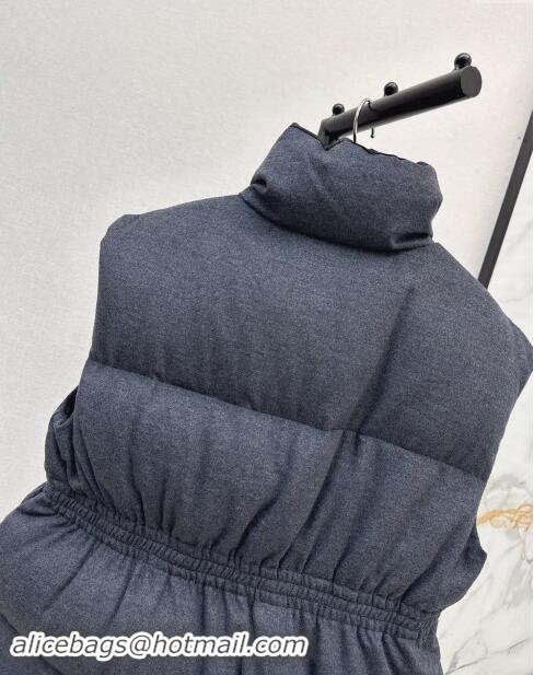 Top Design Prada Flannel Down Vest P101906 Slate Gray 2024