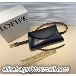 Top Grade Loewe Smooth Calfskin Belt with Pouch LW102201 Black 2024 