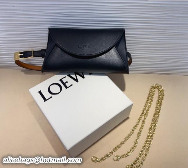 Top Grade Loewe Smooth Calfskin Belt with Pouch LW102201 Black 2024 