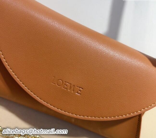 Best Price Loewe Smooth Calfskin Belt with Pouch LW102201 Brown 2024