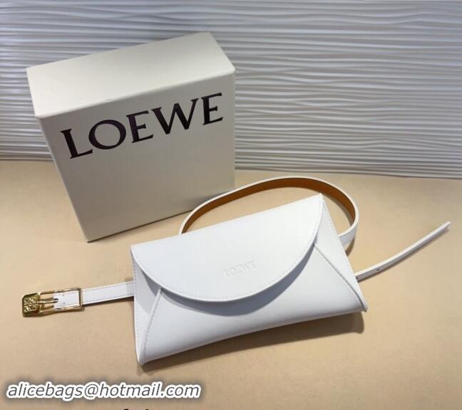 Top Design Loewe Smooth Calfskin Belt with Pouch LW102201 White 2024