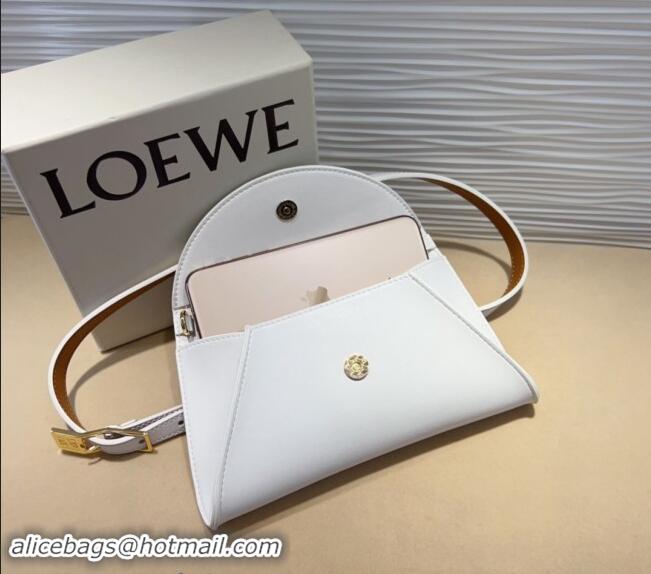 Top Design Loewe Smooth Calfskin Belt with Pouch LW102201 White 2024