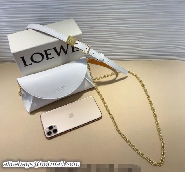 Top Design Loewe Smooth Calfskin Belt with Pouch LW102201 White 2024