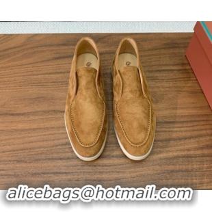 Top Grade Loro Piana Suede High-top Loafers Light Brown 011053