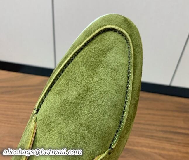 Unique Style Loro Piana Suede High-top Loafers LywGreen 011054