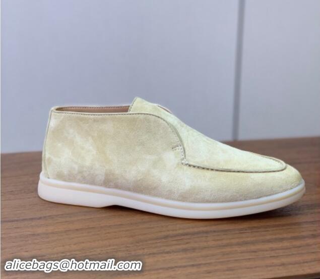 Good Looking Loro Piana Suede High-top Loafers LywYellow 011055