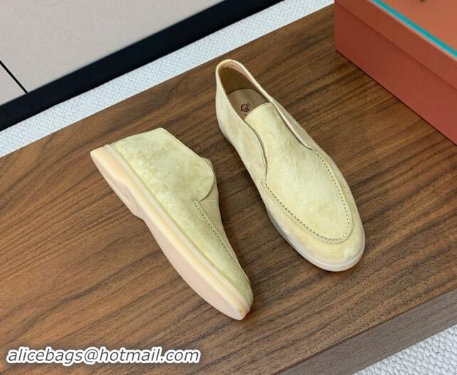 Good Looking Loro Piana Suede High-top Loafers LywYellow 011055