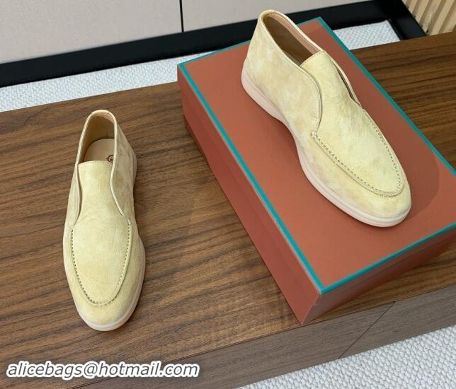 Good Looking Loro Piana Suede High-top Loafers LywYellow 011055