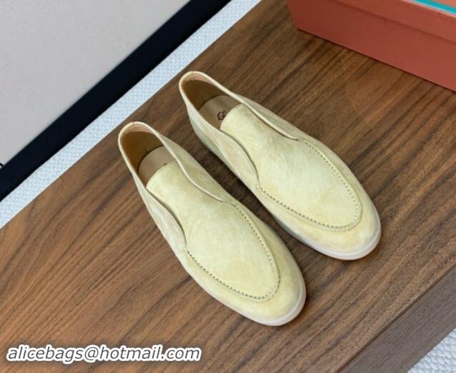 Good Looking Loro Piana Suede High-top Loafers LywYellow 011055