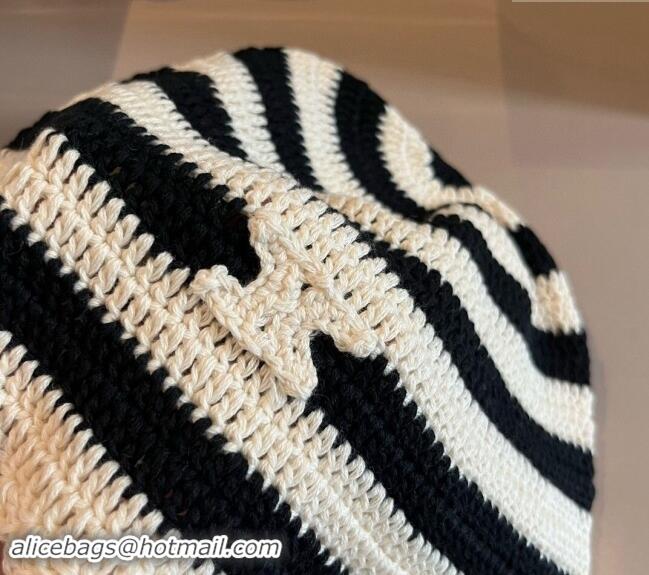 Buy Classic Celine Knit Bucket Hat 1019014 White/Black 2024