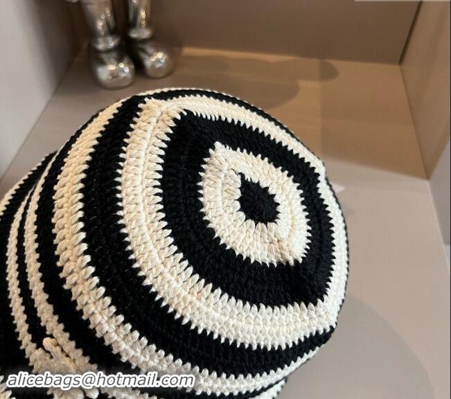 Buy Classic Celine Knit Bucket Hat 1019014 White/Black 2024