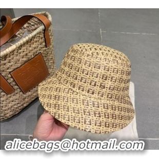 Buy Classic Fendi Straw Bucket Hat 0706 Beige/Khaki 2023