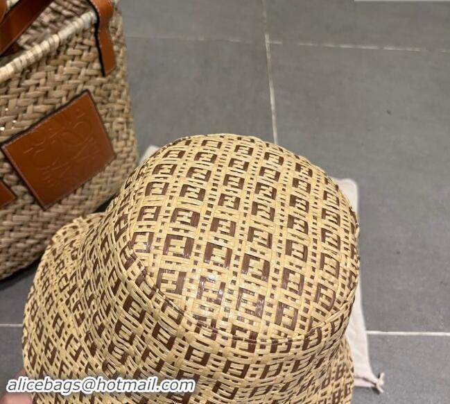 Buy Classic Fendi Straw Bucket Hat 0706 Beige/Khaki 2023