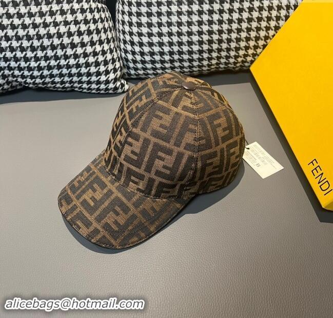 Top Design Fendi FF Baseball Hat F83026 Brown 2023