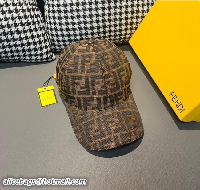 Top Design Fendi FF Baseball Hat F83026 Brown 2023