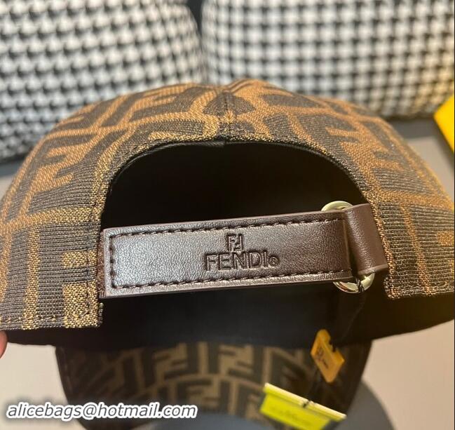 Top Design Fendi FF Baseball Hat F83026 Brown 2023