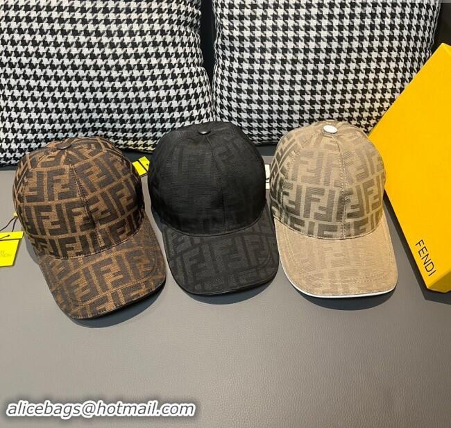 Top Design Fendi FF Baseball Hat F83026 Brown 2023