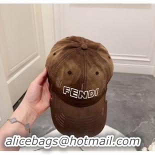 Low Price Fendi Denim Baseball Hat F83031 Dark Brown 2023