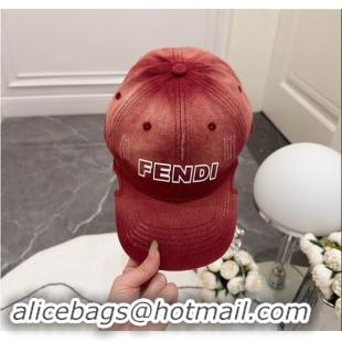 Classic Specials Fendi Denim Baseball Hat F83032 Burgundy 2023