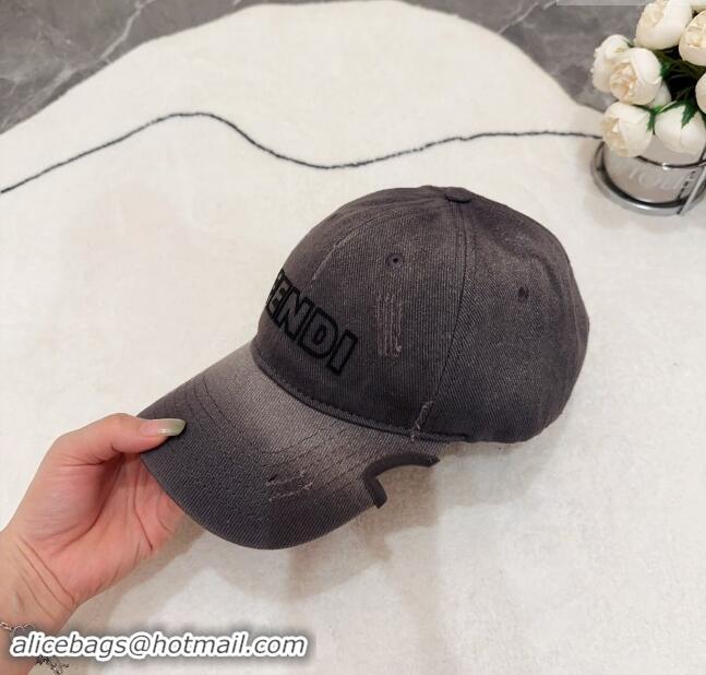 Low Cost Fendi Denim Baseball Hat F83033 Grey 2023